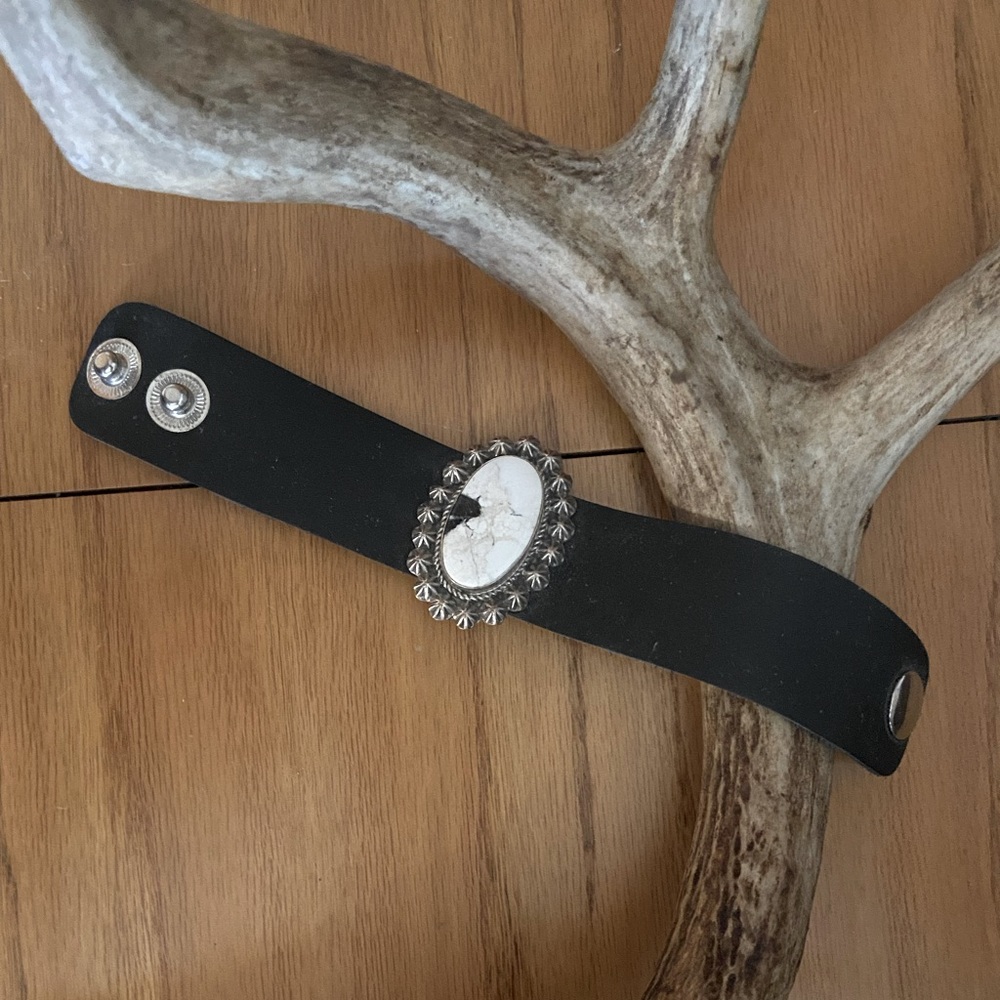 White Buffalo Leather Bracelet